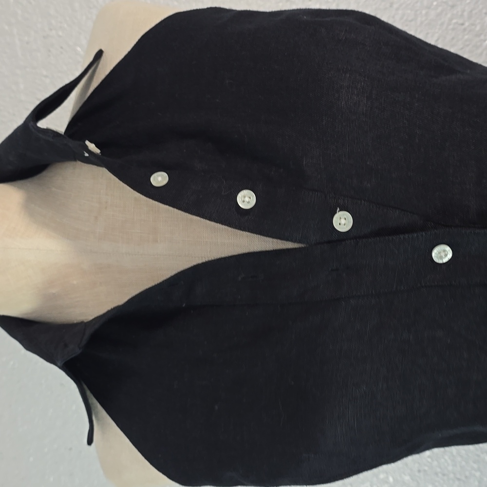 Ralph Laure Linen Black Halter Midi Dress - Picture 5 of 10